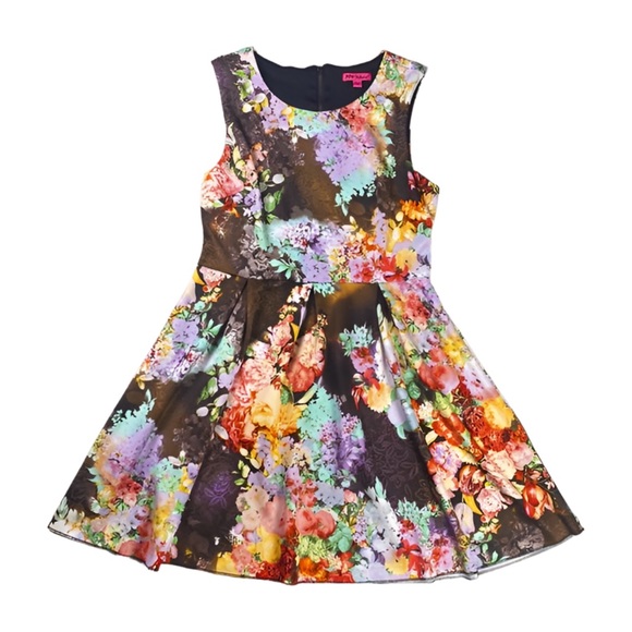 Betsey Johnson Dresses & Skirts - Betsy Johnson Floral Sleeveless Fit and Flare Dress Size 14